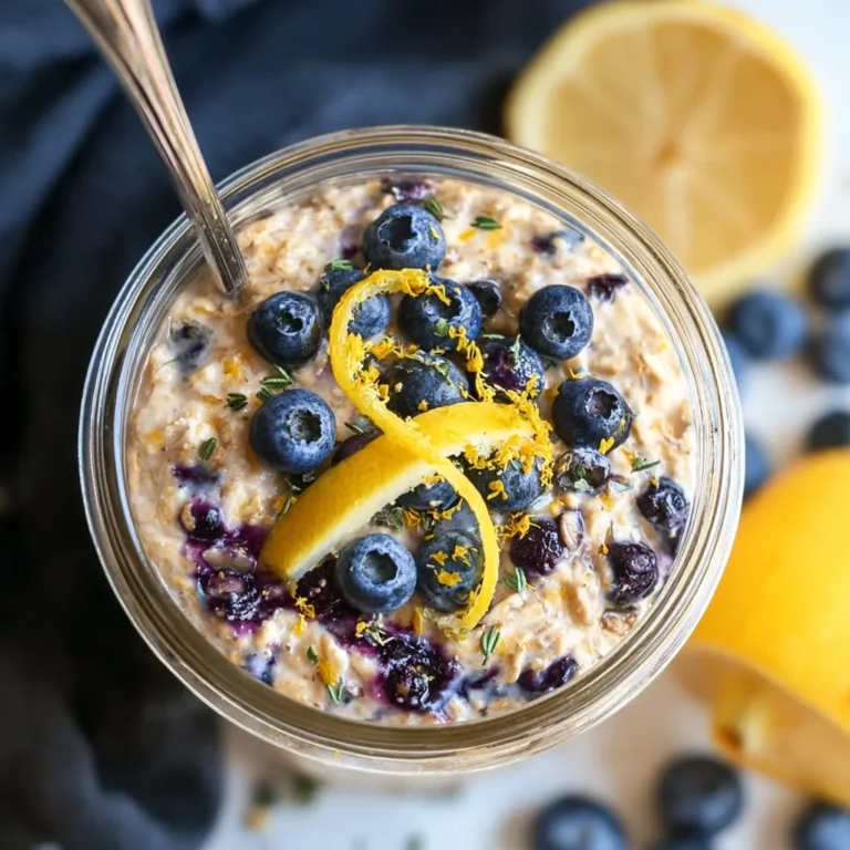 Blueberry Lemon Overnight Oats in a Glass Jar