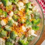 Colorful Broccoli Cauliflower Salad Bowl