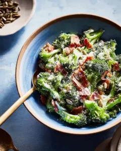 Colorful Broccoli Salad Keto with Bacon and Cheese