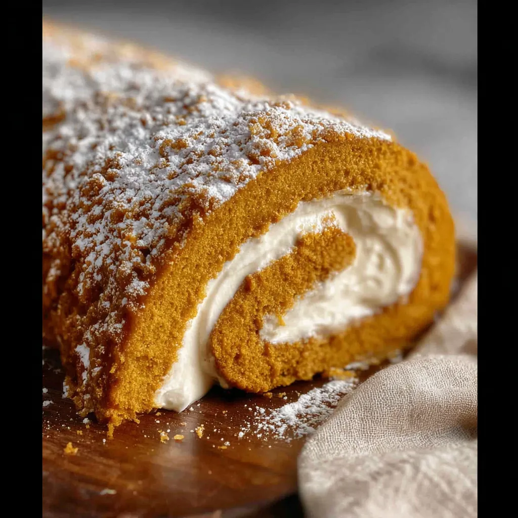Creamy Pumpkin Spice Roll Cake