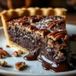 Texas Chocolate Pecan Pie Slice: Savory Dessert Bliss