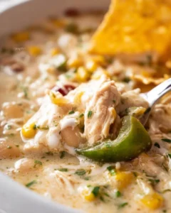 Delicious White Chicken Chili in a Crockpot