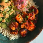Vibrant Spicy Salmon Bowl Ready to Serve